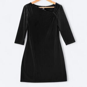 White House Black Market Jersey Shift Dress Women's M 3/4 Sleeve Careerwear